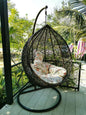 Luxury Indoor/Outdoor Egg Swing Chair with Heavy-Duty Stand & Floral Cushion