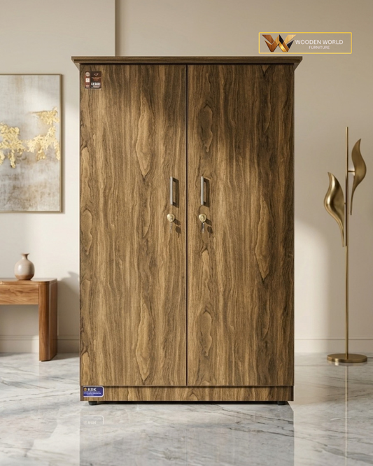 Classic Walnut 2-Door Wardrobe