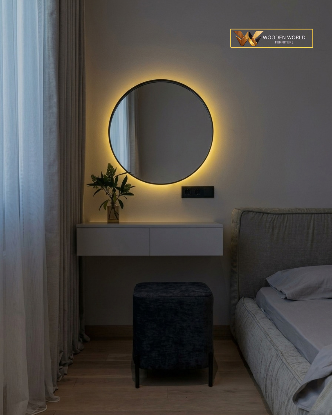 Modern LED Mirror Dressing Table